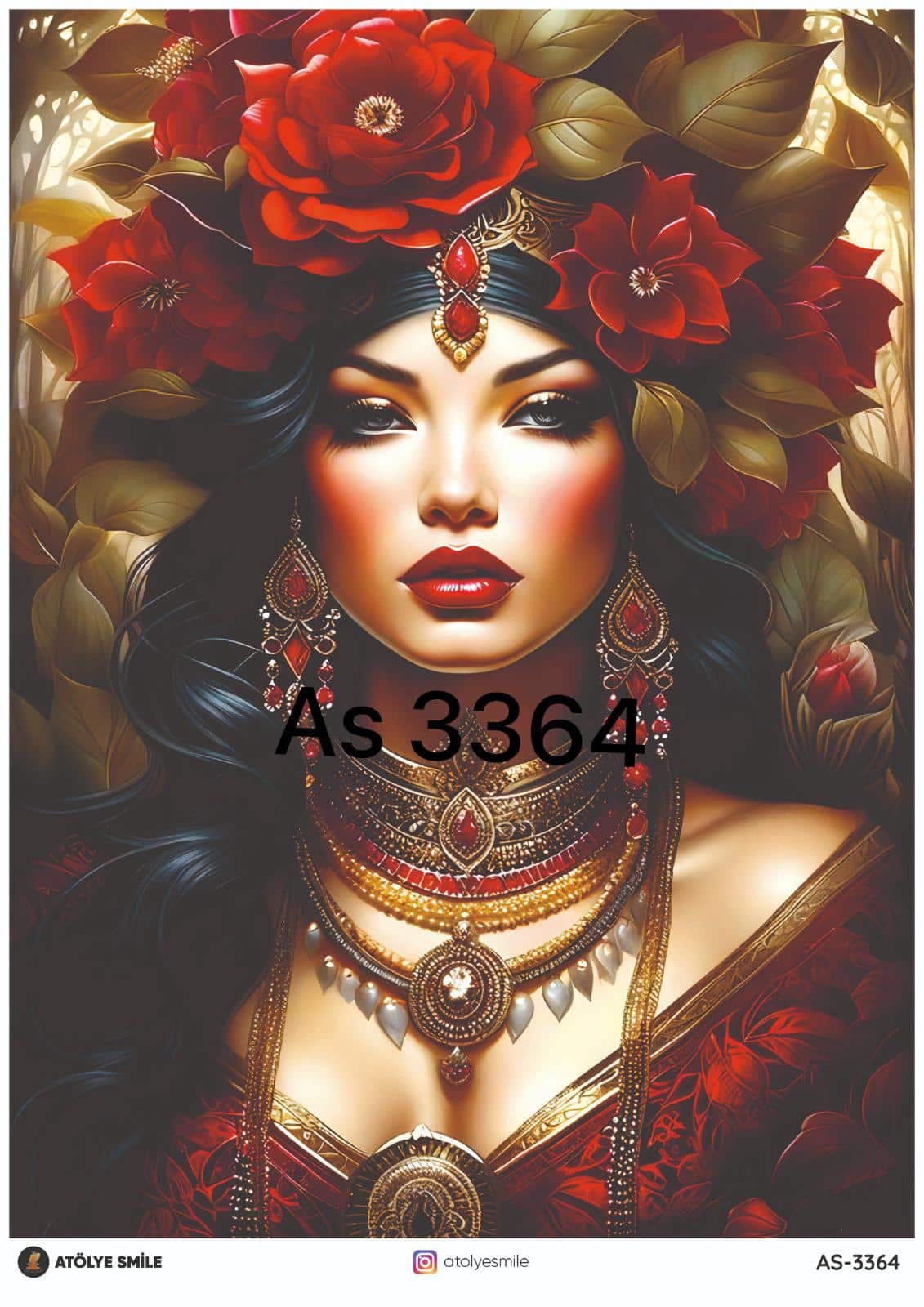 ATÖLYE SMİLE ÖZEL SERİ PİRİNÇ DEKOPAJ AS-3364 - Atölye Smile